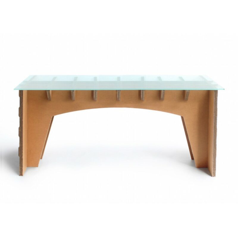 Scrivania per ufficio in cartone e vetro 'Lys V'