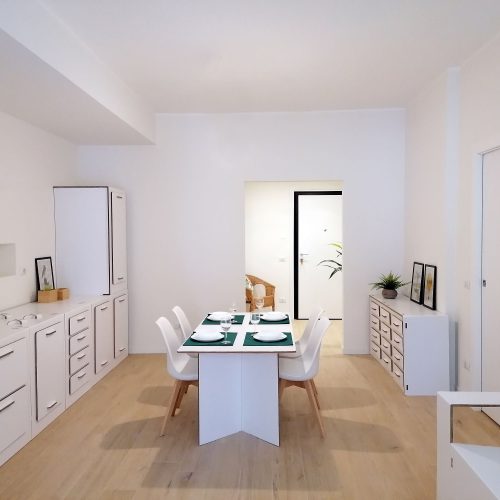 allestimento cucina in cartone