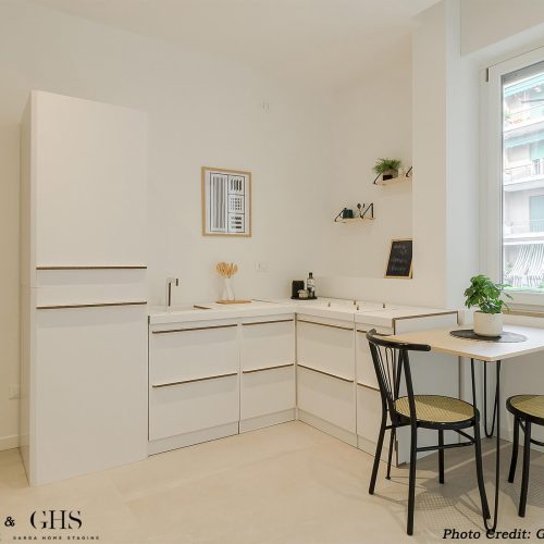 cucina moderna in cartone per home staging