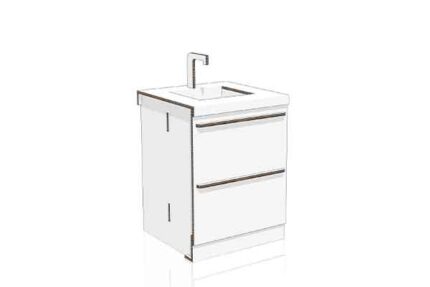 Base lavandino 60 cm cucina moderna in cartone 'Lia'