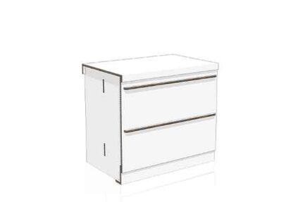Cardboard kitchen drawer base unit 90 cm 'Lia'