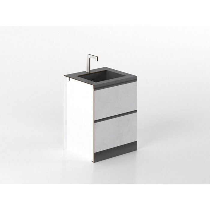 Sink base unit 60 cm stoneware/anthracite 'Cassandra' - Image 1