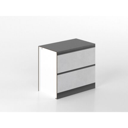 2 drawers base unit 90 cm stoneware/anthracite 'Cassandra'