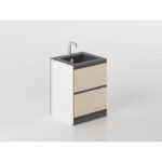 Base lavandino 60 cm legno/antracite 'Cassandra'