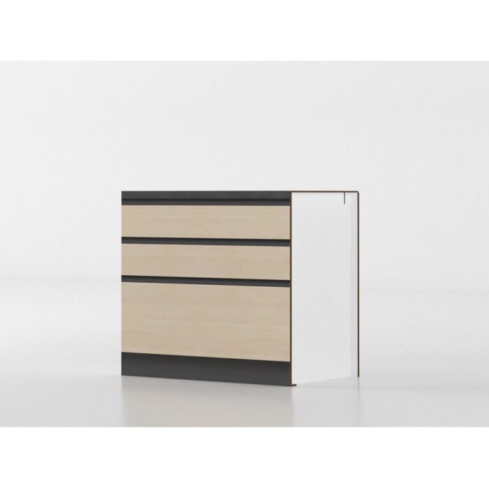 Base cassetti 90 cm legno/antracite 'Cassandra' - immagine 2