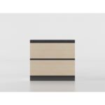 Meuble bas avec grands tiroirs 90cm bois/anthracite – Image 3