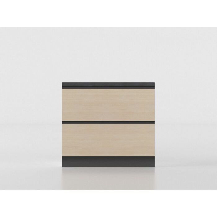 Meuble bas avec grands tiroirs  90cm bois/anthracite – Image 3