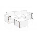 3-Sitzer-Sofa mit beiger Polsterung – Bild 6