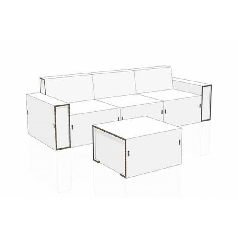 composizione divano in cartone