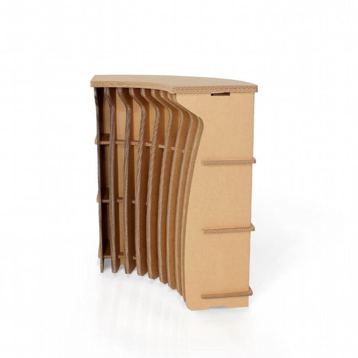 Bancone in cartone a 90° con curva interna 'Galambra DI 90'