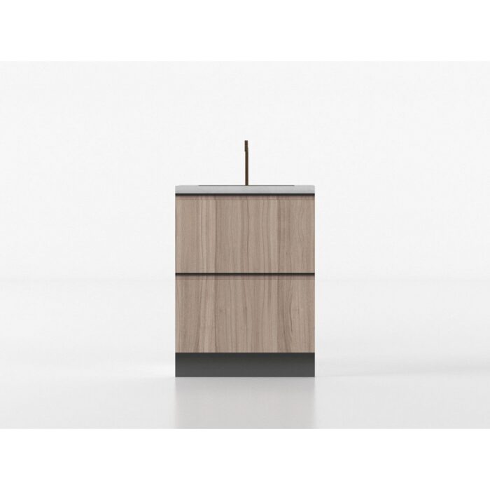 Meuble bas avec évier 60 cm noyer/grès 'Cassandra' – Image 2