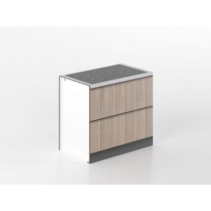 Cooker base unit 90 cm walnut/stoneware 'Cassandra'