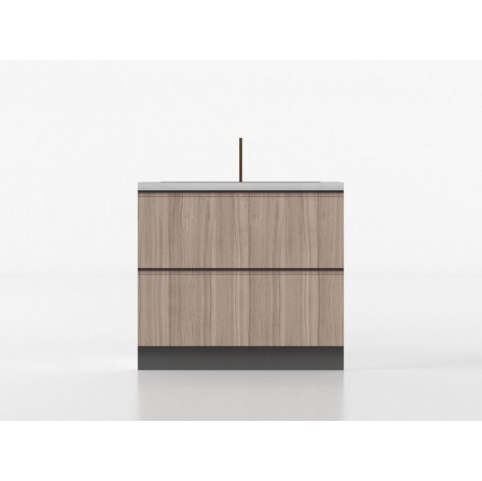 Base lavandino 90 cm noce/gres 'Cassandra' - immagine 2