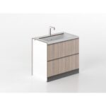 Base lavandino 90 cm noce/gres 'Cassandra'