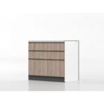 Meuble bas avec tiroir 90 cm noyer/grès 'Cassandra' – Image 3