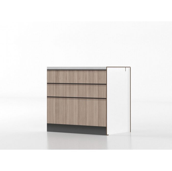 Meuble bas avec tiroir 90 cm noyer/grès 'Cassandra' – Image 3