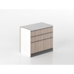 Meuble bas avec tiroir 90 cm noyer/grès 'Cassandra'