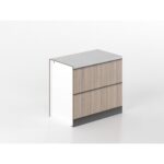 2 drawers base unit 90 cm walnut/stoneware 'Cassandra'