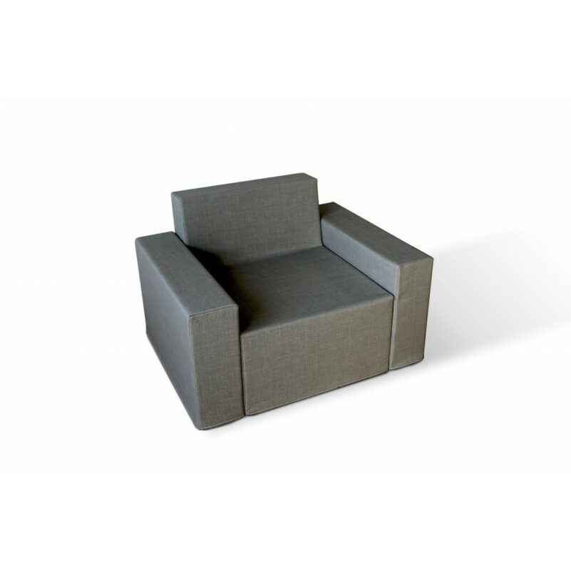 Cardboard armchair with Grey upholstery for home staging