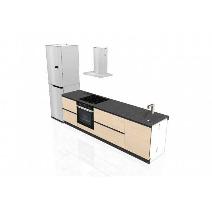 KIT cucina antracite/legno 'Clarea' - immagine 3