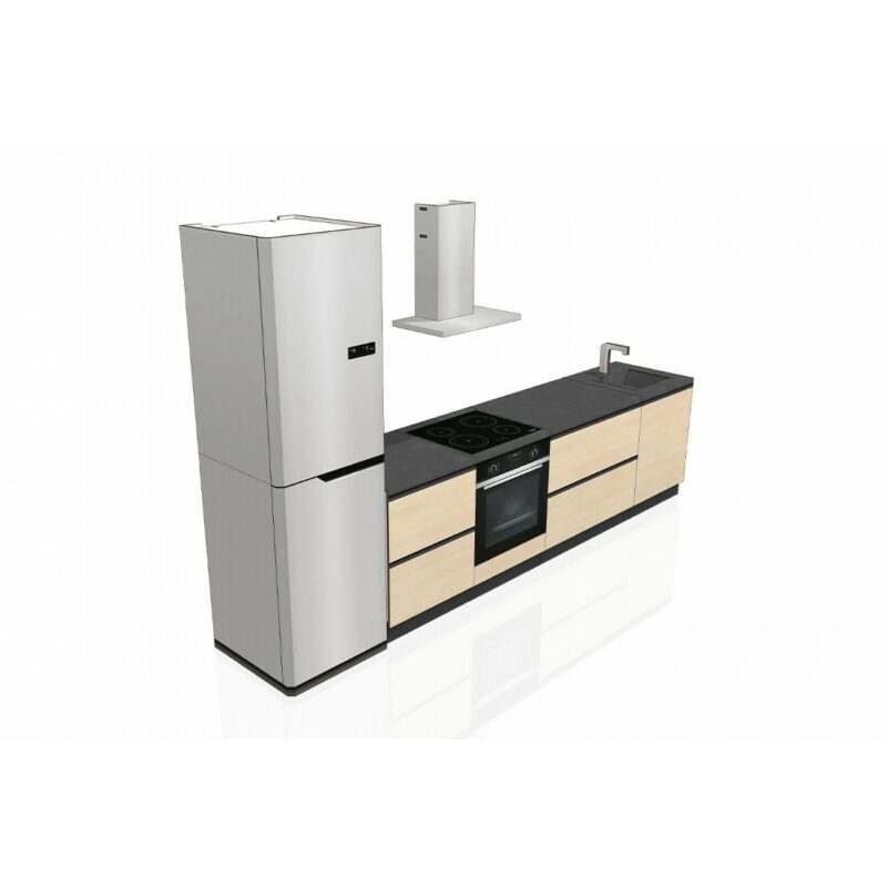 KIT cucina home staging con stampa antracite/legno 'Clarea'