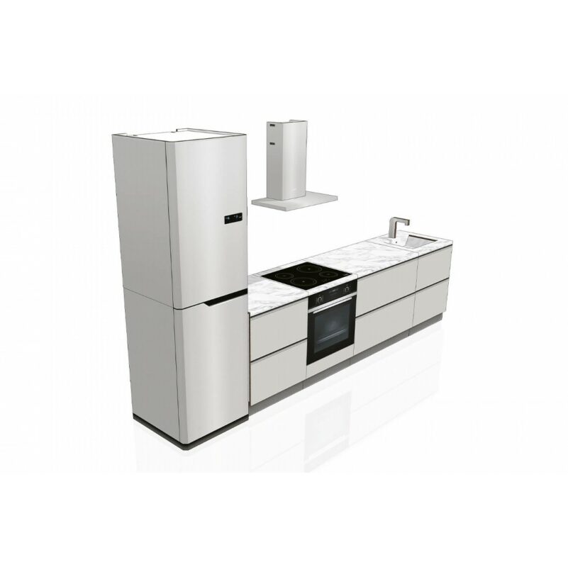 KIT cucina in cartone con stampa marmo/grigio 'Clarea'