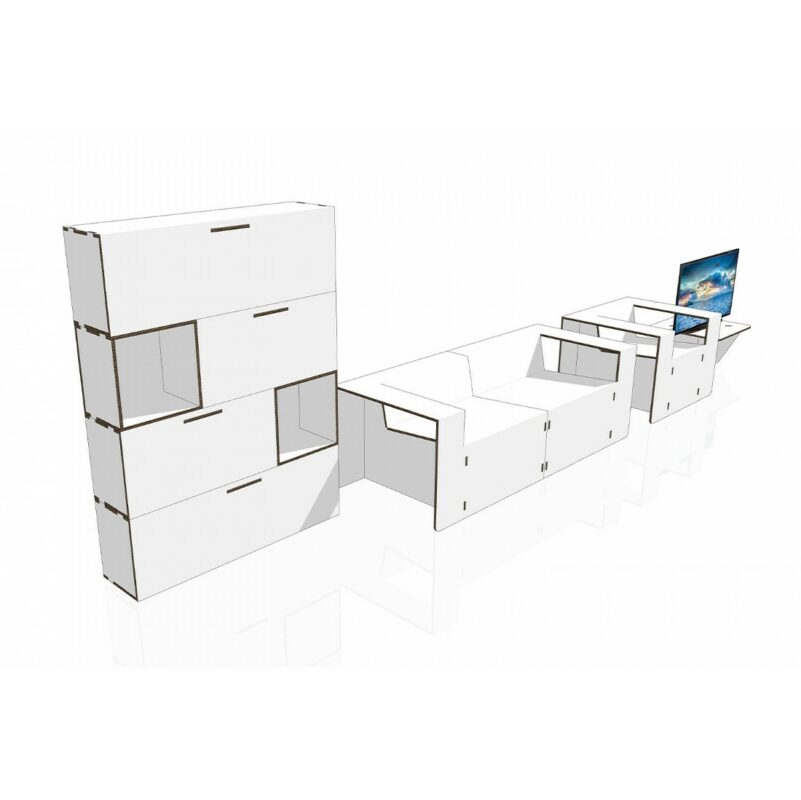 Kit zona giorno in cartone home staging - NaturDesign