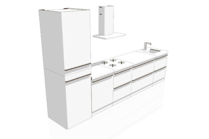 Küchenset aus weißem Karton für Home Staging 'Lia'