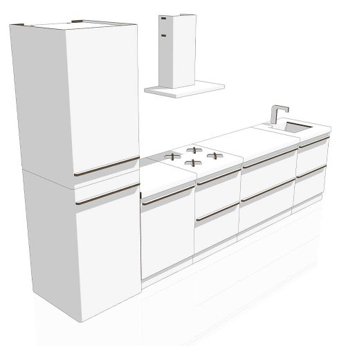 Küchenset aus weißem Karton für Home Staging 'Lia'