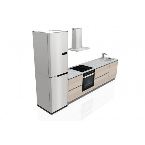 KIT cucina in cartone con stampa legno/pietra 'Clarea'