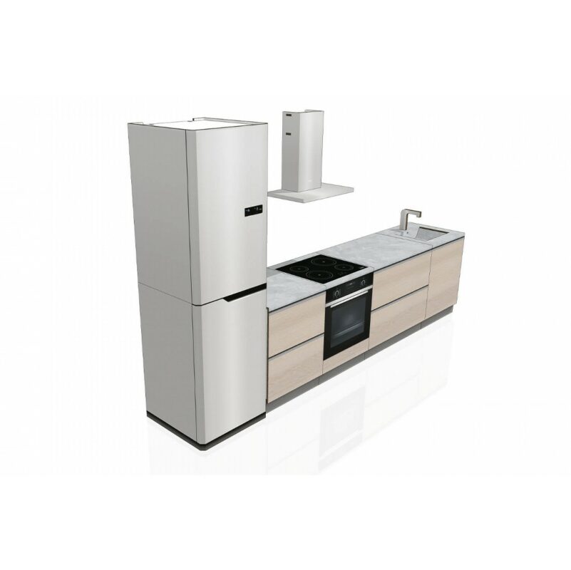 KIT cucina in cartone con stampa legno/pietra 'Clarea'