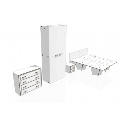 Kit mobili in cartone per camere home staging