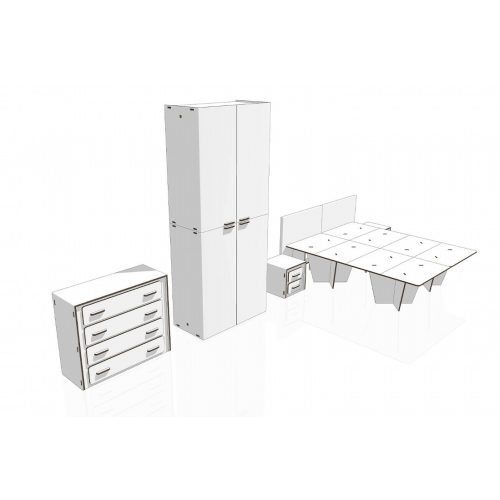Kit mobili in cartone per camere home staging
