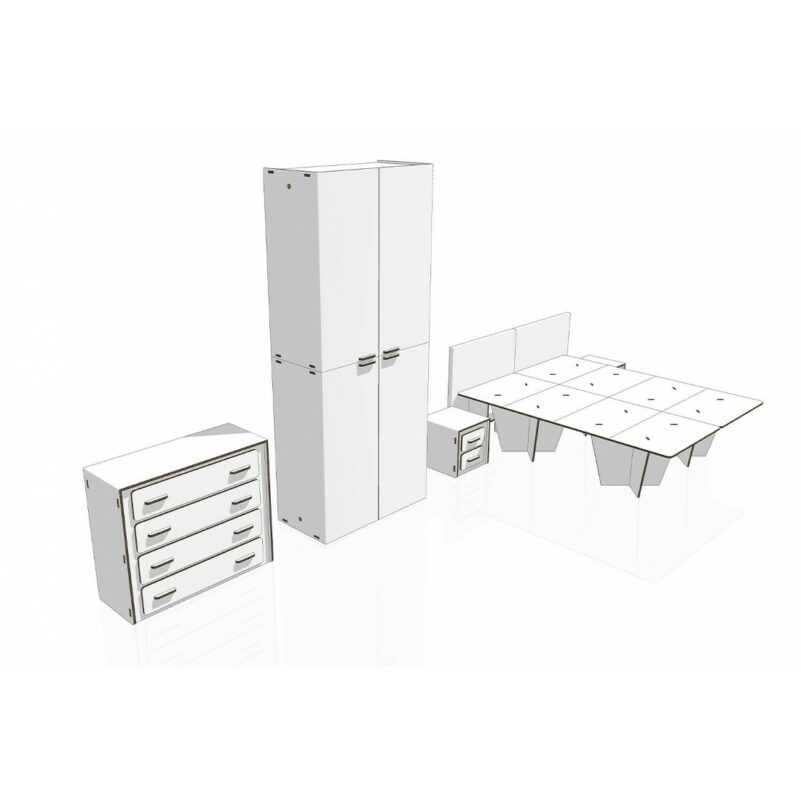 Kit mobili in cartone per camere home staging