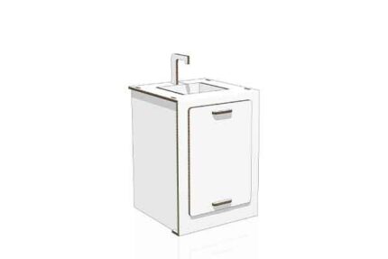 Base lavandino 60 cm in cartone cucina 'Gioia'- NaturDesing