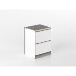 Base fornello 60 cm bianco/rovere 'Cassandra'