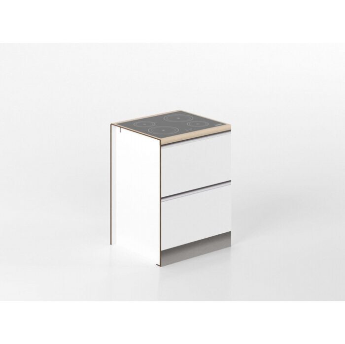 LgBi-Base-da-60-Fornello Base fornello 60 cm bianco/rovere 'Cassandra' - immagine 1