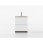 Unterschrank Spüle 60 cm weiß/Eiche 'Cassandra' – Bild 2