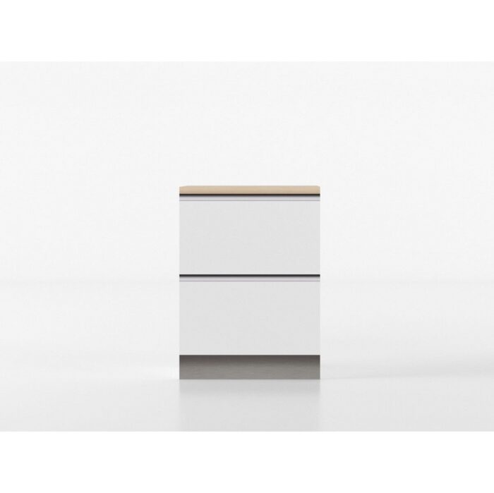 Unterschrank mit Ausziehtisch 60 cm weiß/Eiche 'Cassandra' – Bild 2