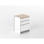 Base cassetti 60 cm bianco/rovere 'Cassandra'