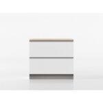 Meuble bas avec plaque de cuisson 90 cm blanc/chêne – Image 2