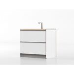 Base lavandino 90 cm bianco/rovere 'Cassandra' - immagine 2