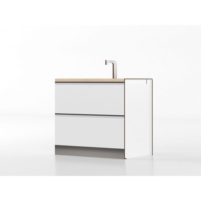 Base lavandino 90 cm bianco/rovere 'Cassandra' - immagine 2