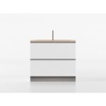 Base lavandino 90 cm bianco/rovere 'Cassandra' - immagine 3