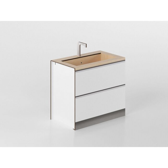 LgBi-Base-da-90-Lavandino-3 Base lavandino 90 cm bianco/rovere 'Cassandra' - immagine 1