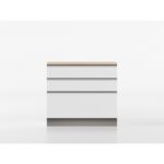 Base cassetti 90 cm bianco/rovere 'Cassandra' - immagine 3