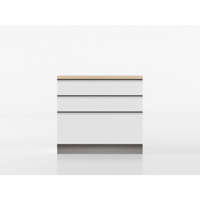 Base cassetti 90 cm bianco/rovere 'Cassandra' - immagine 3