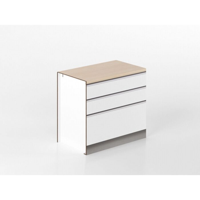 Base cassetti 90 cm bianco/rovere 'Cassandra' - immagine 1