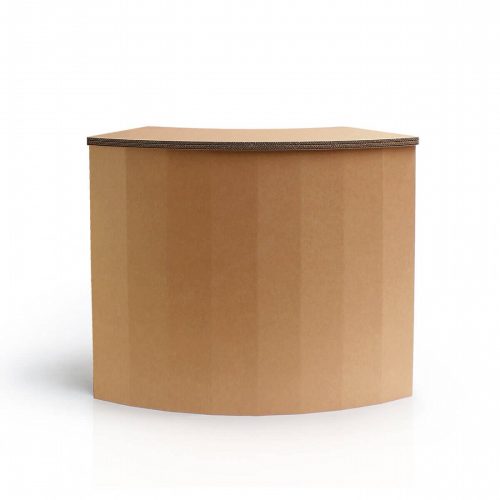 Cardboard reception desk with external curve 'Losa E' -