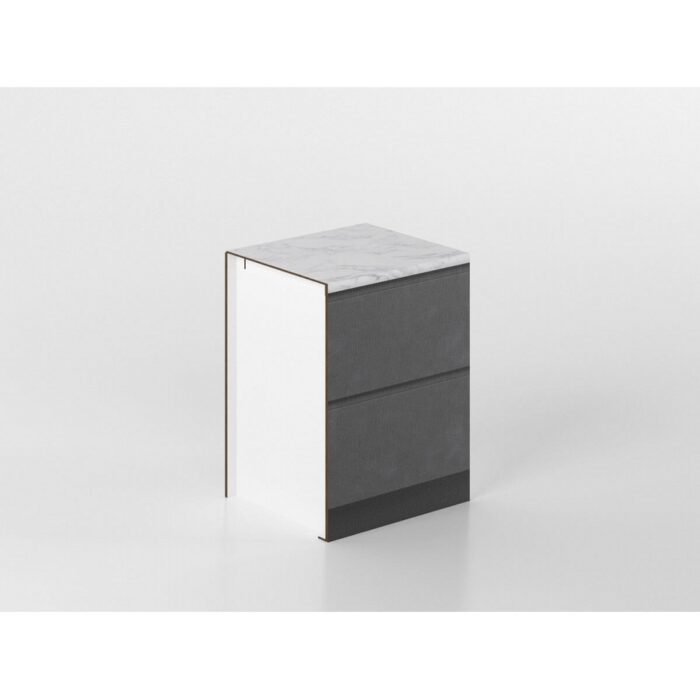 MaAn-Base-da-60-Schubladen-3 Unterschrank mit Schubladen 60 cm anthrazit/marmor 'Cassandra' – Bild 1